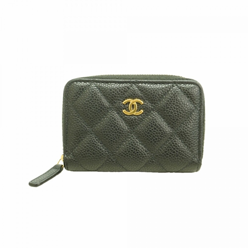 CHANEL Black Caviar Leather Wallet